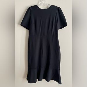 Ann Taylor Black Sheath Dress with flounced bottom. Size 6.